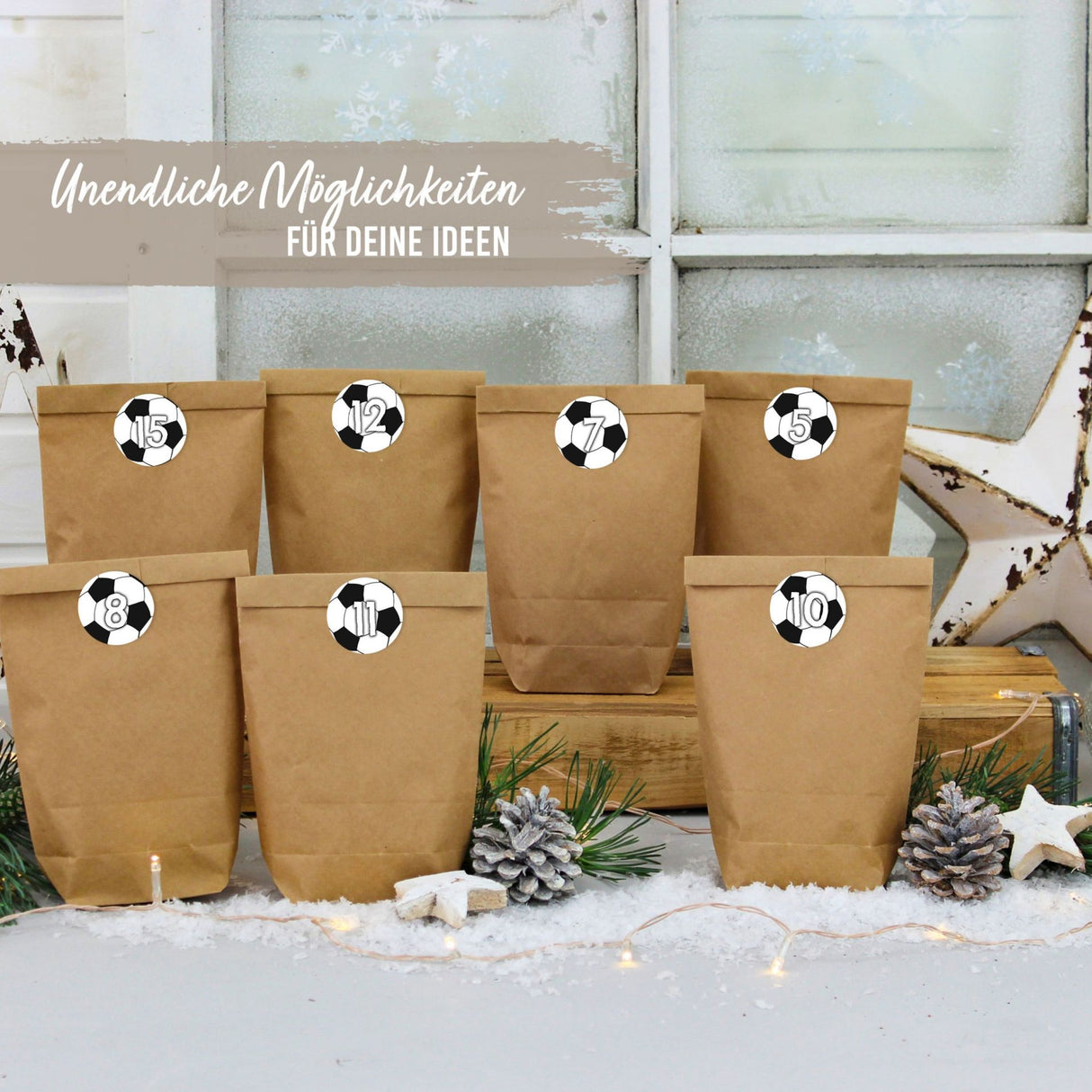 Adventszahlen für Adventskalender Fussball