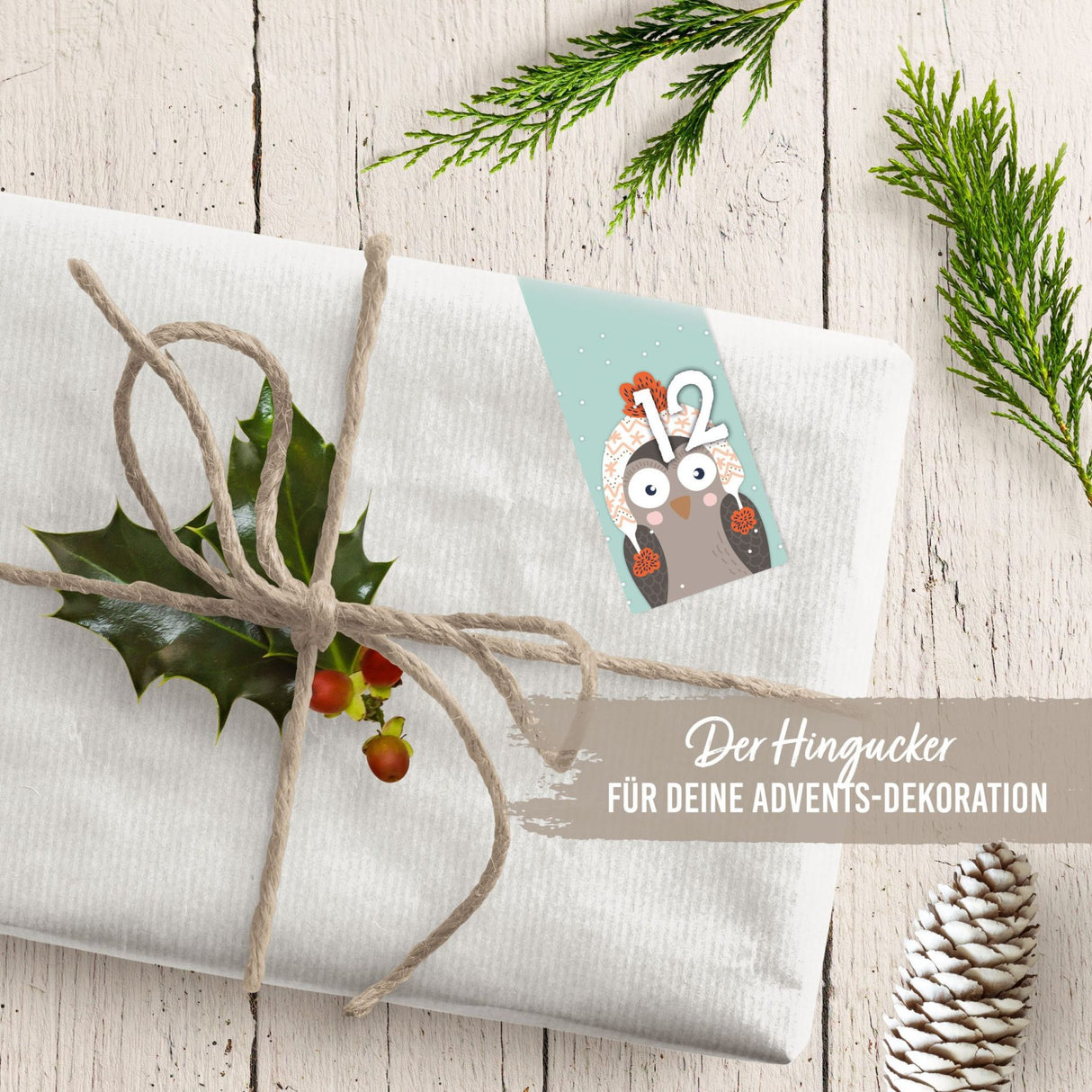 Adventszahlen für Adventskalender Waldtiere