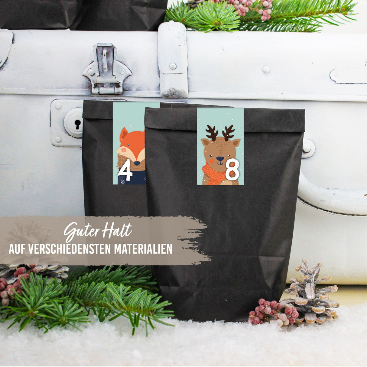 Adventszahlen für Adventskalender Waldtiere