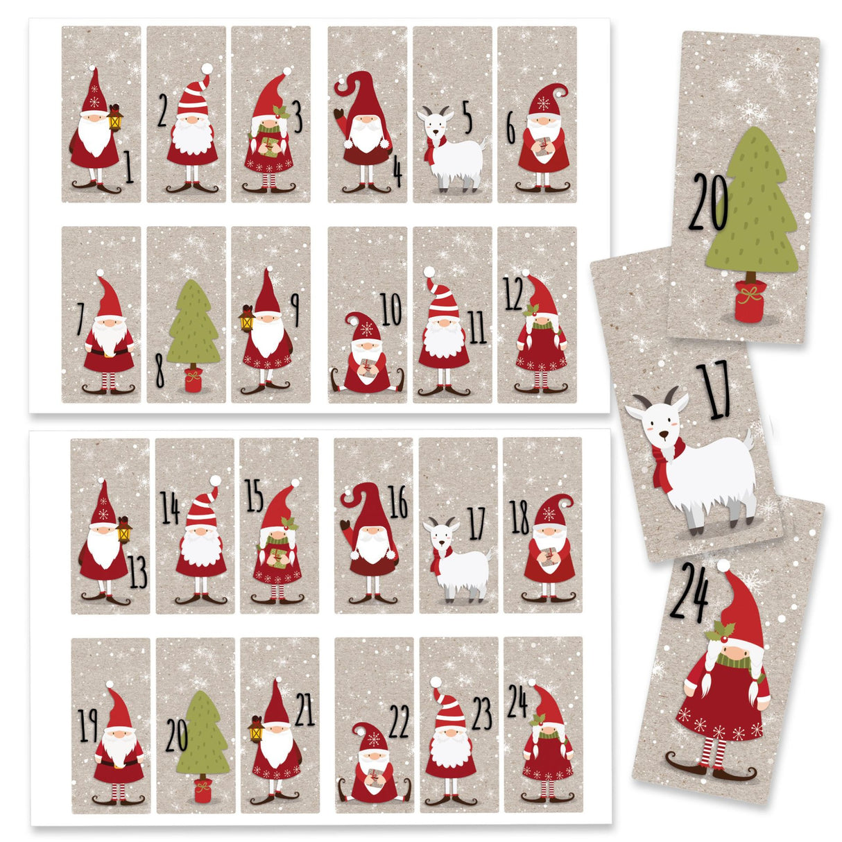 Adventszahlen für Adventskalender Nikolaus