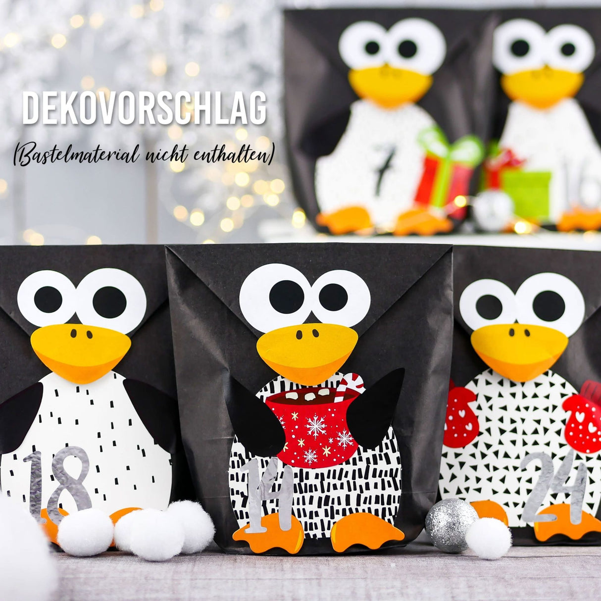 Adventszahlen für Adventskalender Silber Metallic