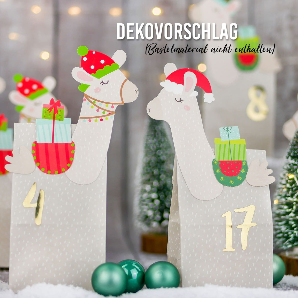 Adventszahlen für Adventskalender Gold Metallic