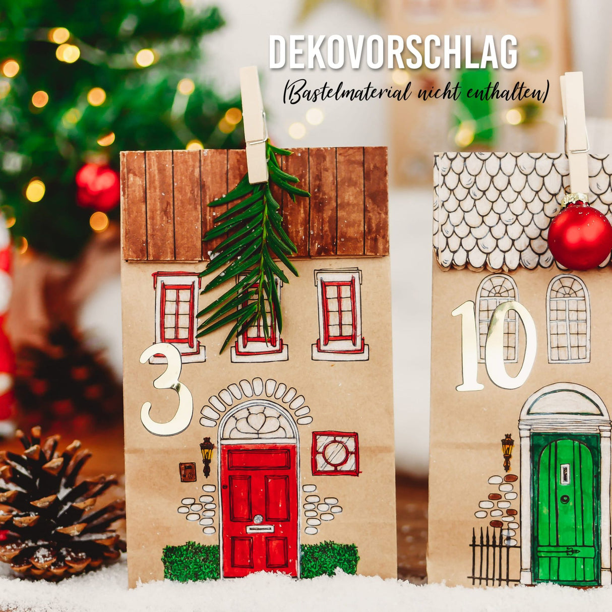Adventszahlen für Adventskalender Gold Metallic