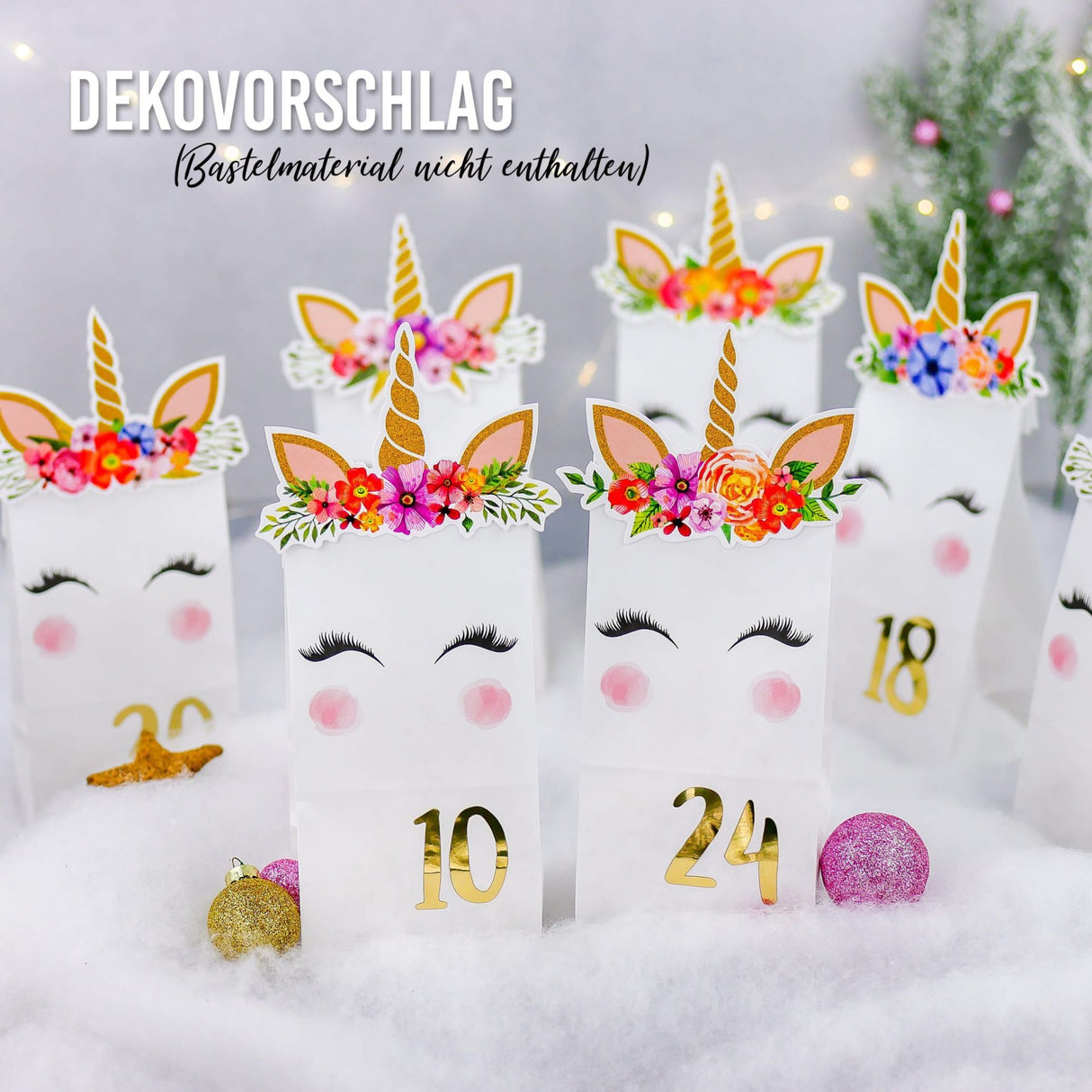 Adventszahlen für Adventskalender Gold Metallic