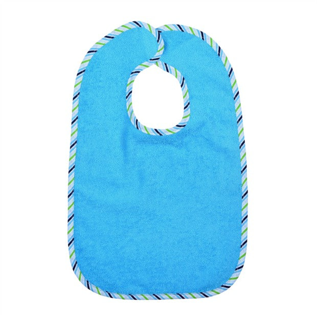 Lätzli mit Klettverschluss Blau Gemustert