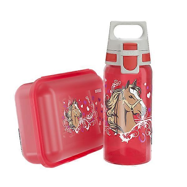 SET Znünibox mit Trinkflasche Sigg Viva One Pferd
