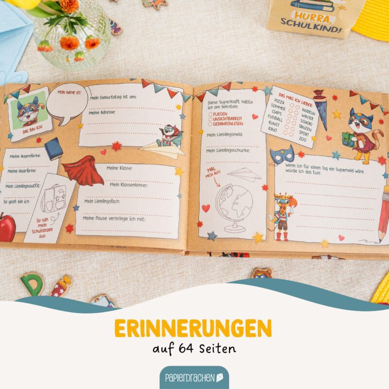 Freundebuch für Kinder in der Schule - Superheld