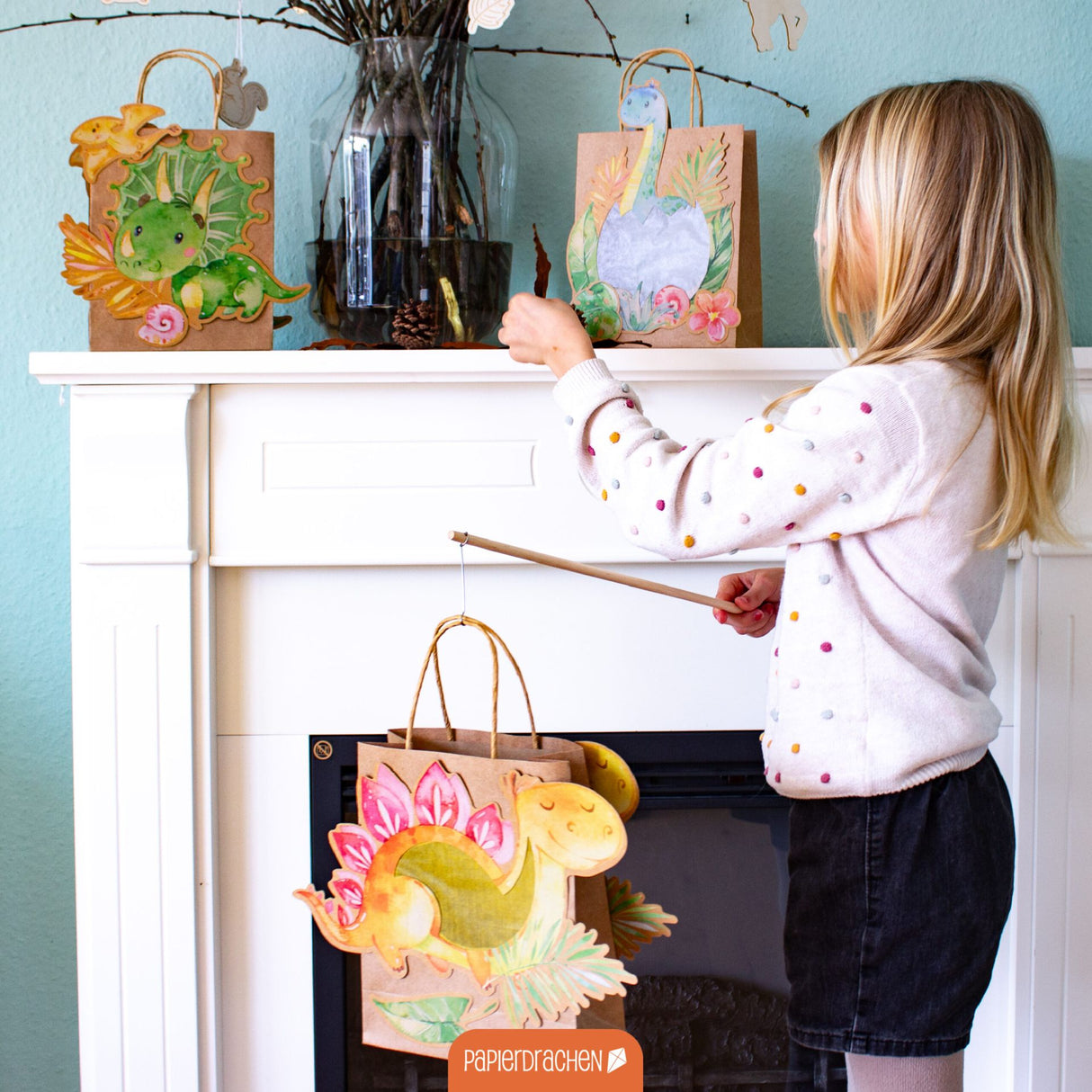 Kinderlaternen zum selber basteln - Dinosaurier