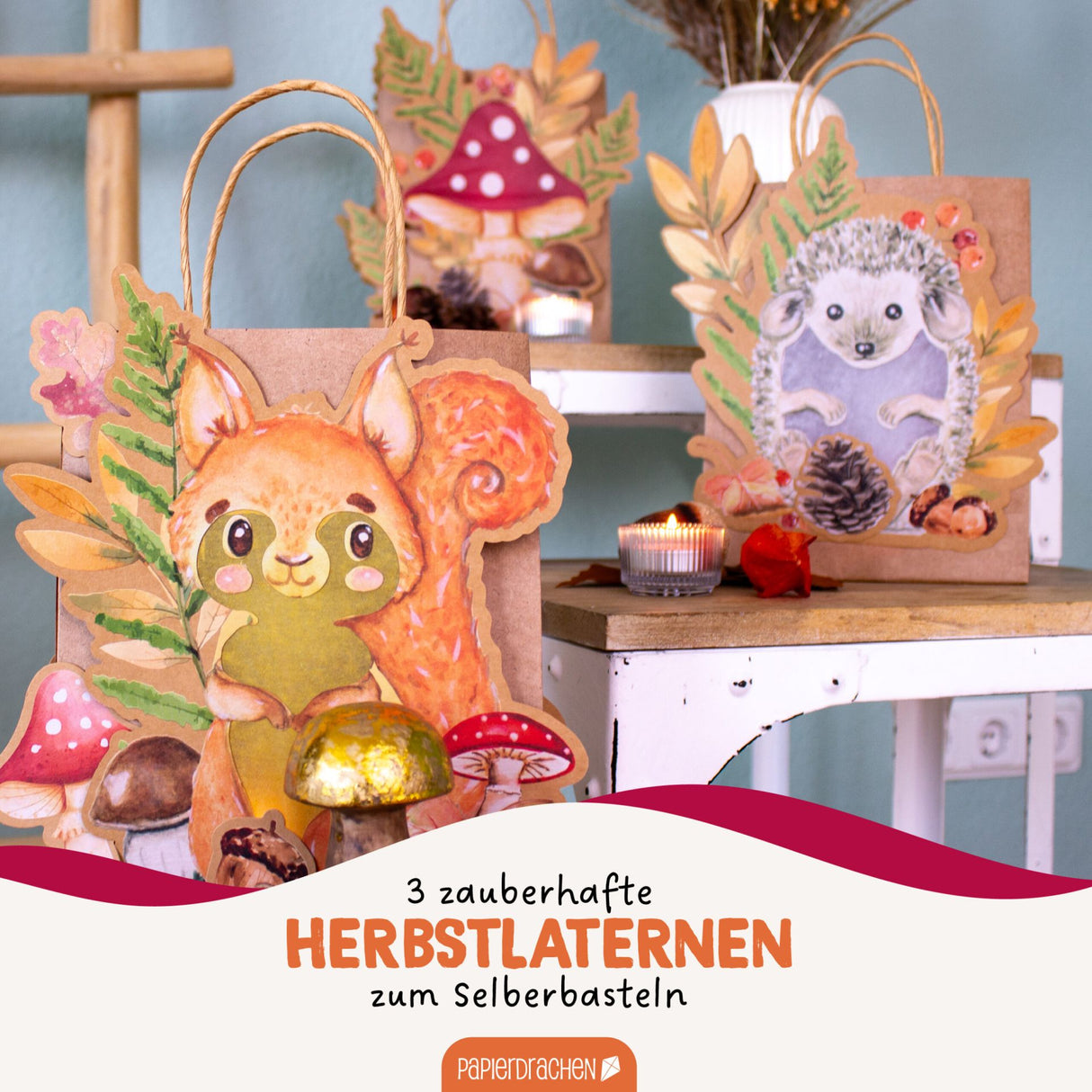 Kinderlaternen zum selber basteln - Waldtiere