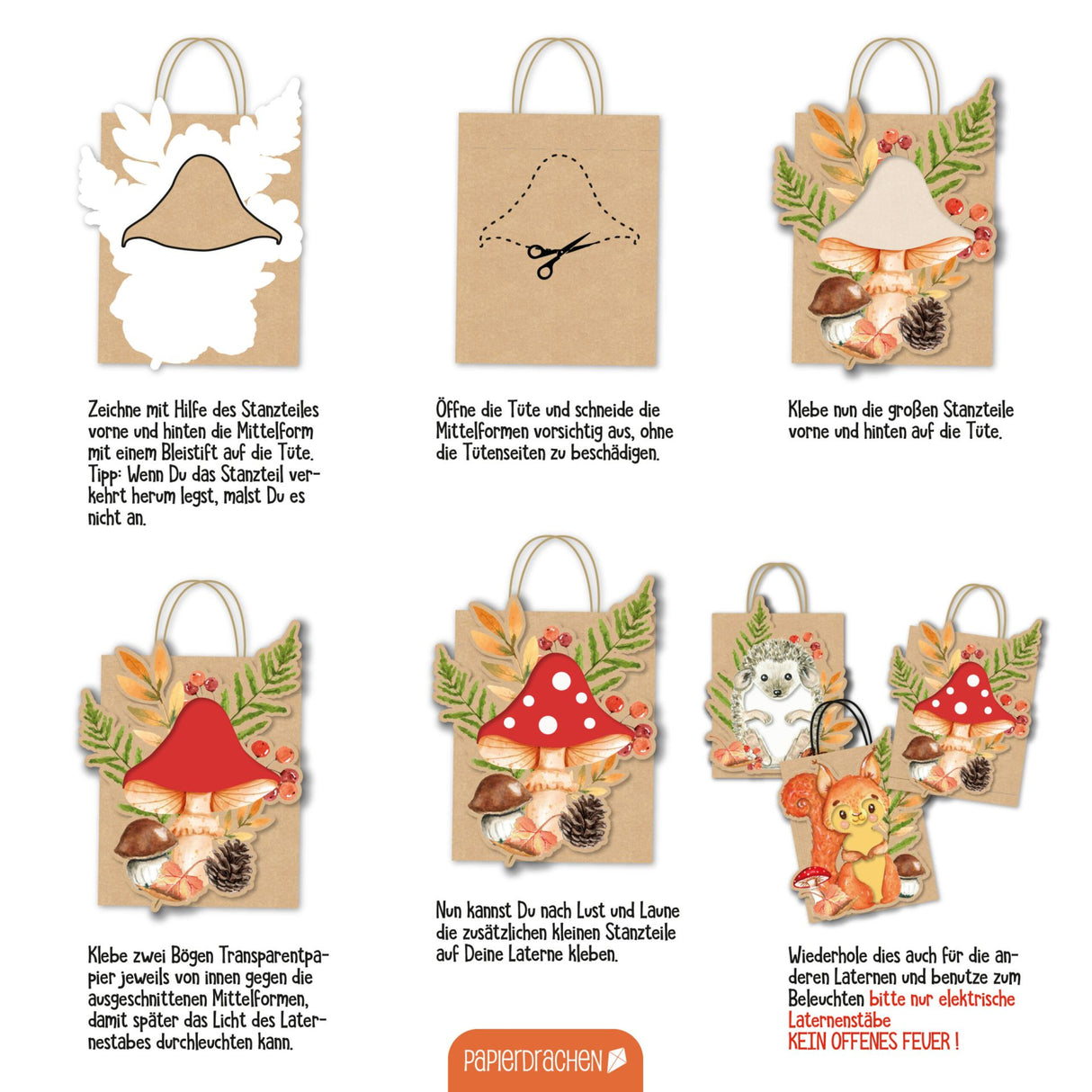 Kinderlaternen zum selber basteln - Waldtiere