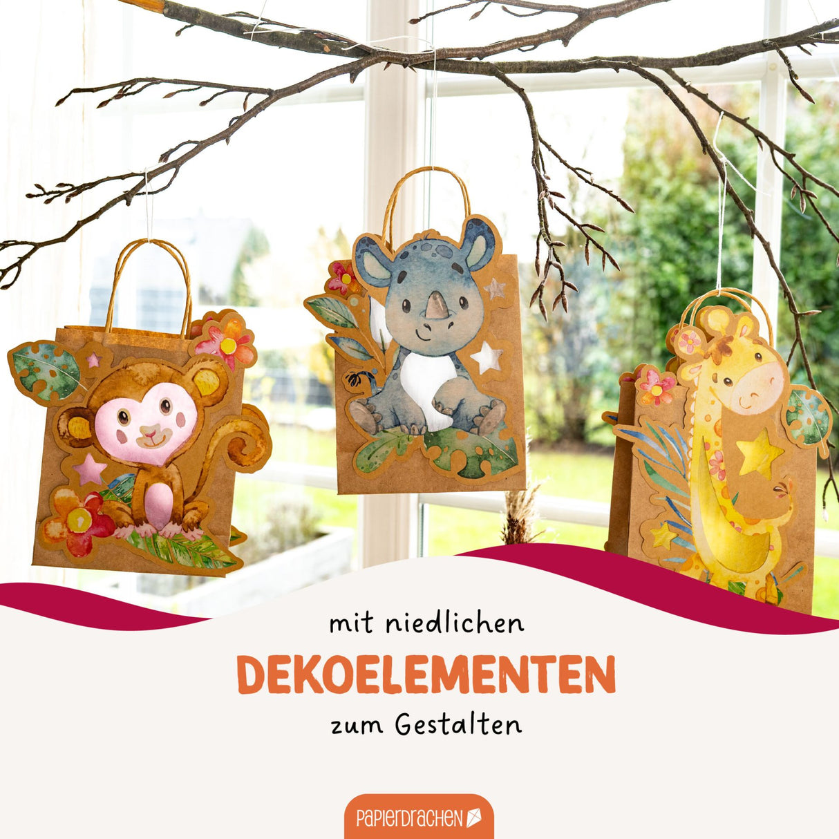 Kinderlaternen zum selber basteln - Dschungeltiere