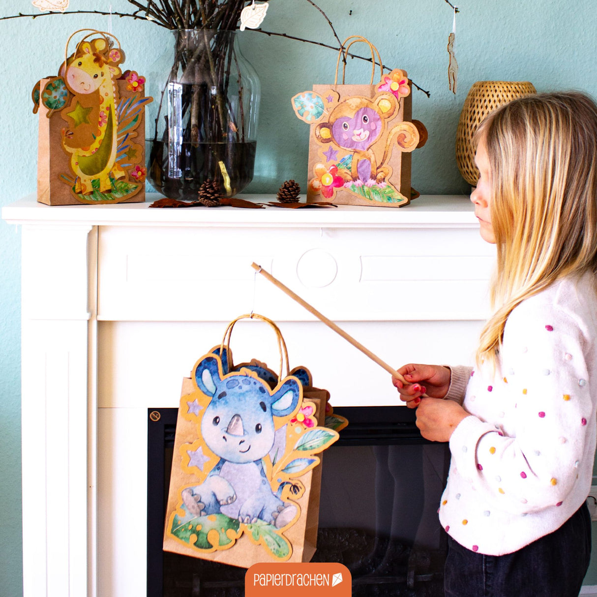 Kinderlaternen zum selber basteln - Dschungeltiere