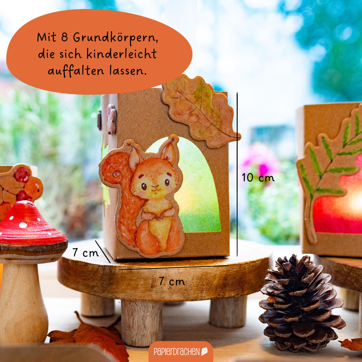 Windlichter und Tischlichter Waldtiere Braun