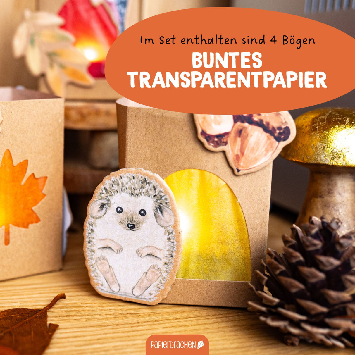 Windlichter und Tischlichter Waldtiere Braun