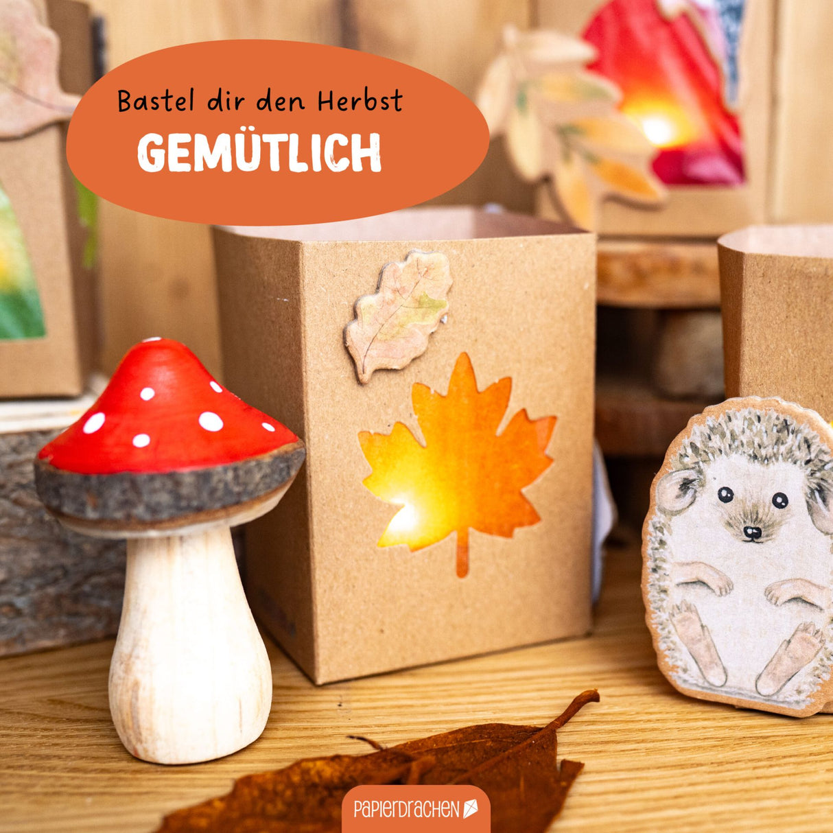 Windlichter und Tischlichter Waldtiere Braun