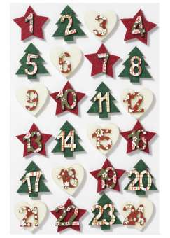 Adventskalender Filzmotive Bunt