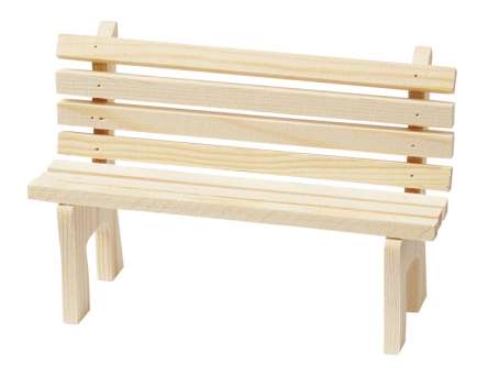 Wichtelzubehör Holzbank mit Rille lang