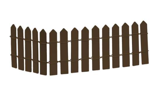 Wichtelzubehör Garten Zaun Breit Dunkelbraun