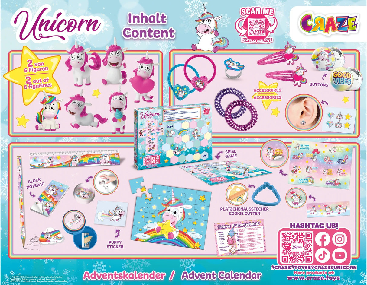 CRAZE Adventskalender Einhorn