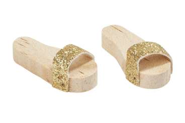 Wichtelzubehör Holzpantoffel Glitzer