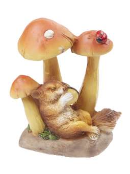 Wichtelzubehör Figur Pilze mit Eichhörnchen