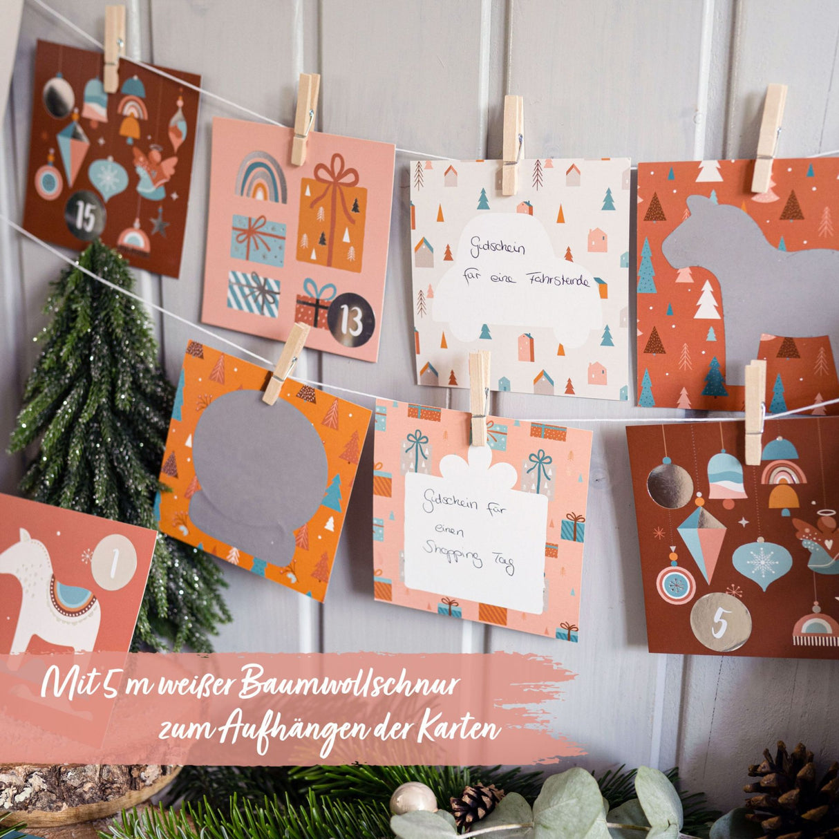 Adventskalender zum Rubbeln Boho