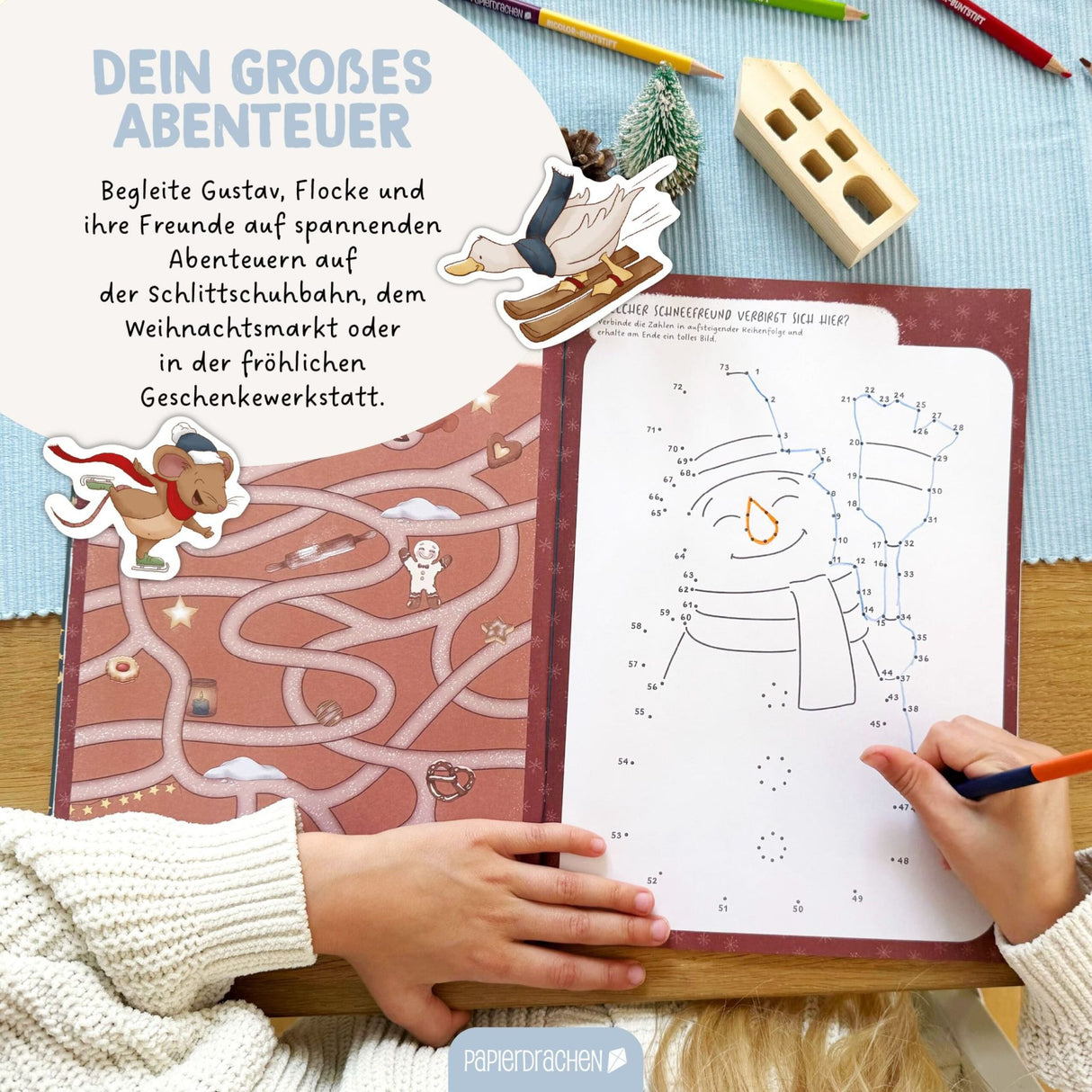 Kreatives Winterwelt Heft - Malen, Rätseln & Stickern