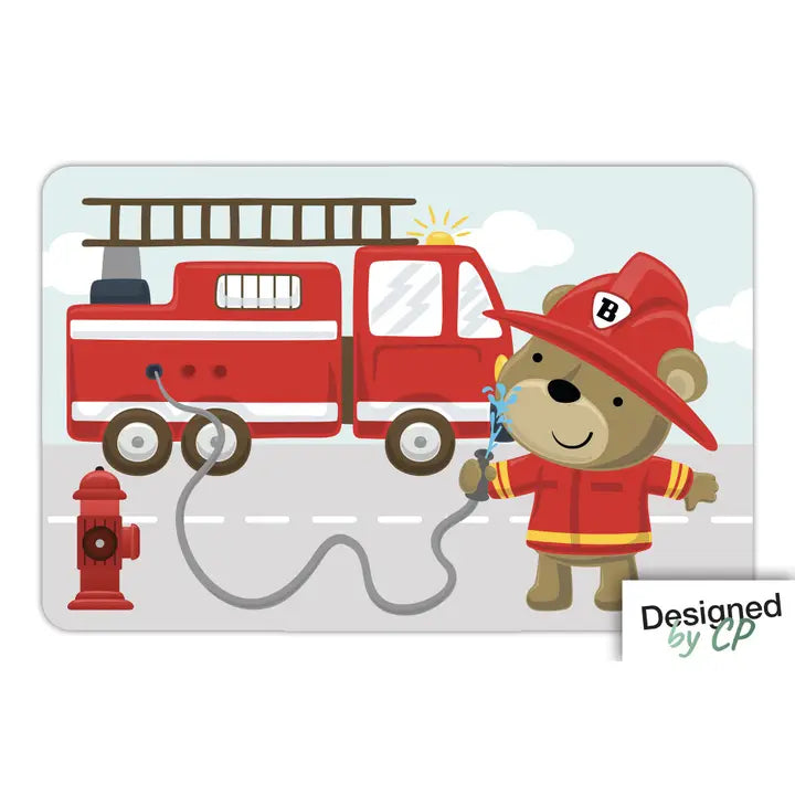 Kinder Tischset Feuerwehr Bär