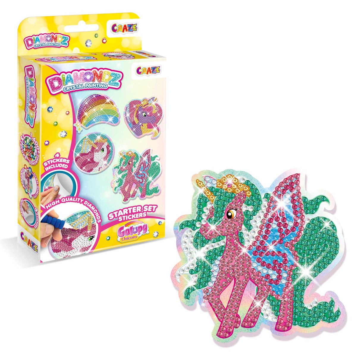 Diamond Painting Sticker Starter Set Galupy Einhorn