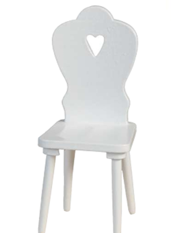 Wichtelzubehör Stuhl Weiss mit Herz
