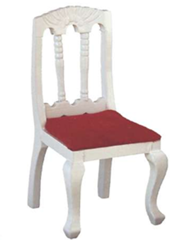 Wichtelzubehör Stuhl Weiss mit Polster Rot