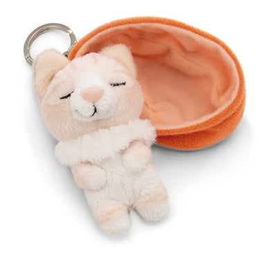Schlüsselanhänger Plüsch Sleeping Pets Katze Beige Getigert