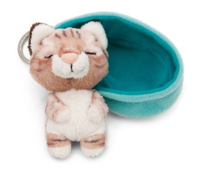 Schlüsselanhänger Plüsch Sleeping Pets Katze Braun Getigert