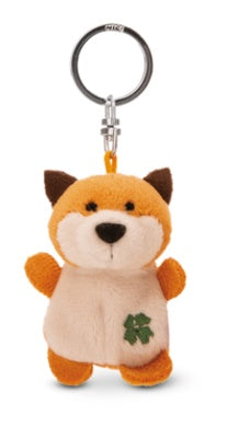 Mini Schlüsselanhänger Plüsch Fuchs mit Kleeblatt
