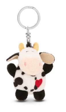 Mini Schlüsselanhänger Plüsch Kuh mit Herz