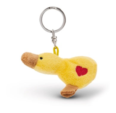 Mini Schlüsselanhänger Plüsch Ente mit Herz