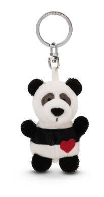 Mini Schlüsselanhänger Plüsch Panda mit Herz