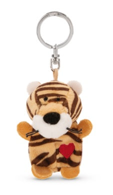 Mini Schlüsselanhänger Plüsch Tiger mit Herz