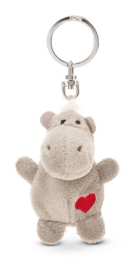 Mini Schlüsselanhänger Plüsch Nilpferd mit Herz