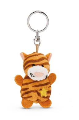 Mini Schlüsselanhänger Plüsch Katze Braun mit Stern