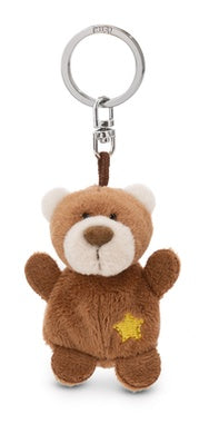 Mini Schlüsselanhänger Plüsch Bär Braun mit Stern