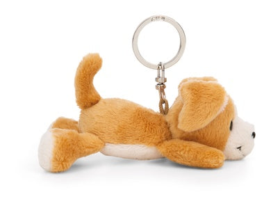 Schlüsselanhänger Plüsch Hund Liegend
