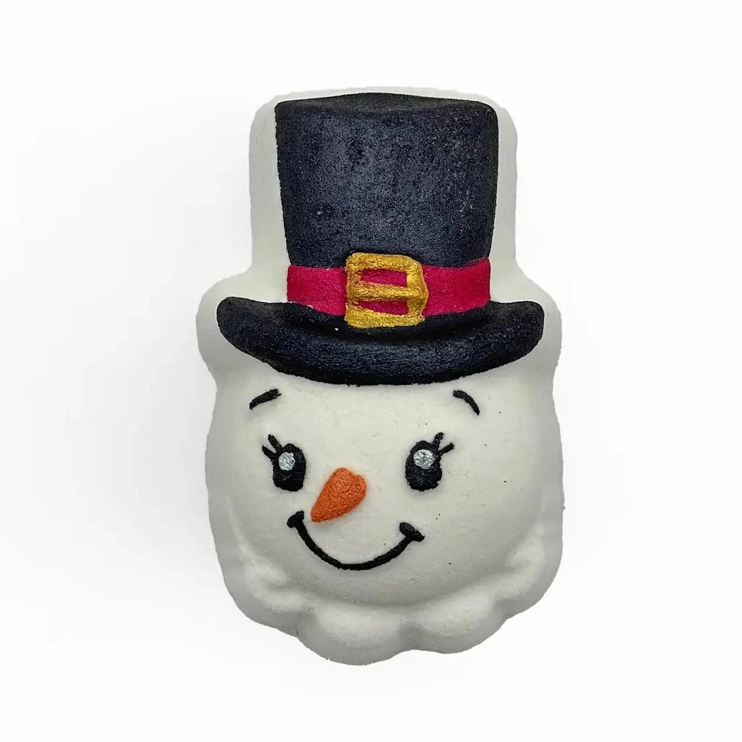 Badekugel handgemacht Weihnachten Schneemannskopf mit Zylinder