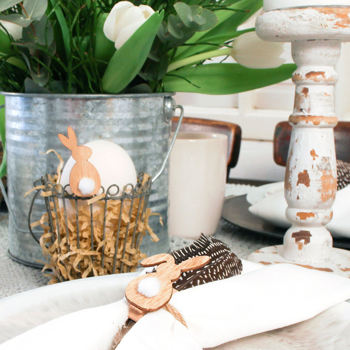 6 Oster Holzklammern