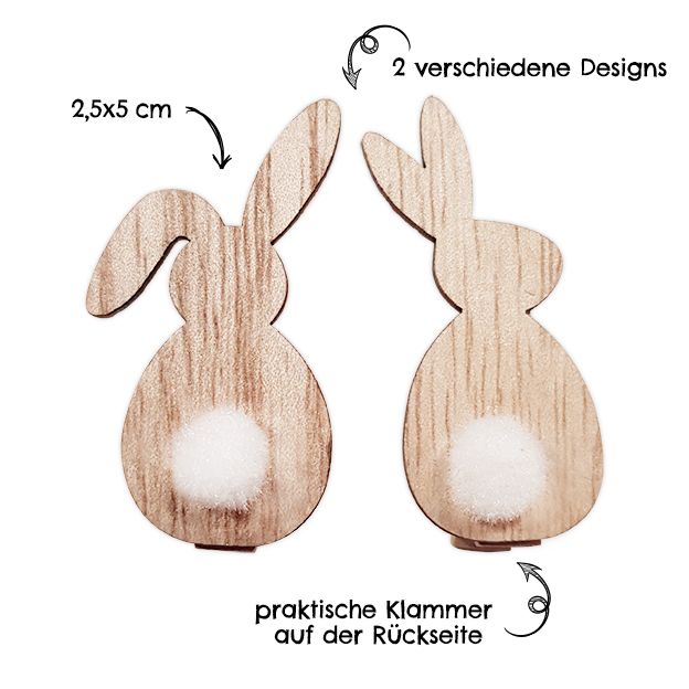 6 Oster Holzklammern