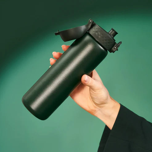 Edelstahl Trinkflasche Ion8 500ml Dunkelgrün