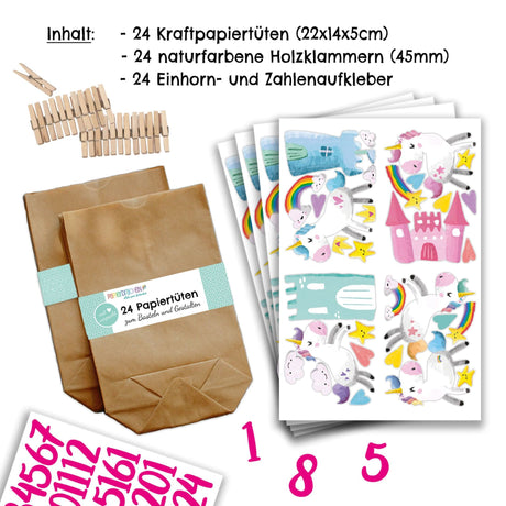 Adventskalender Einhorn Braun
