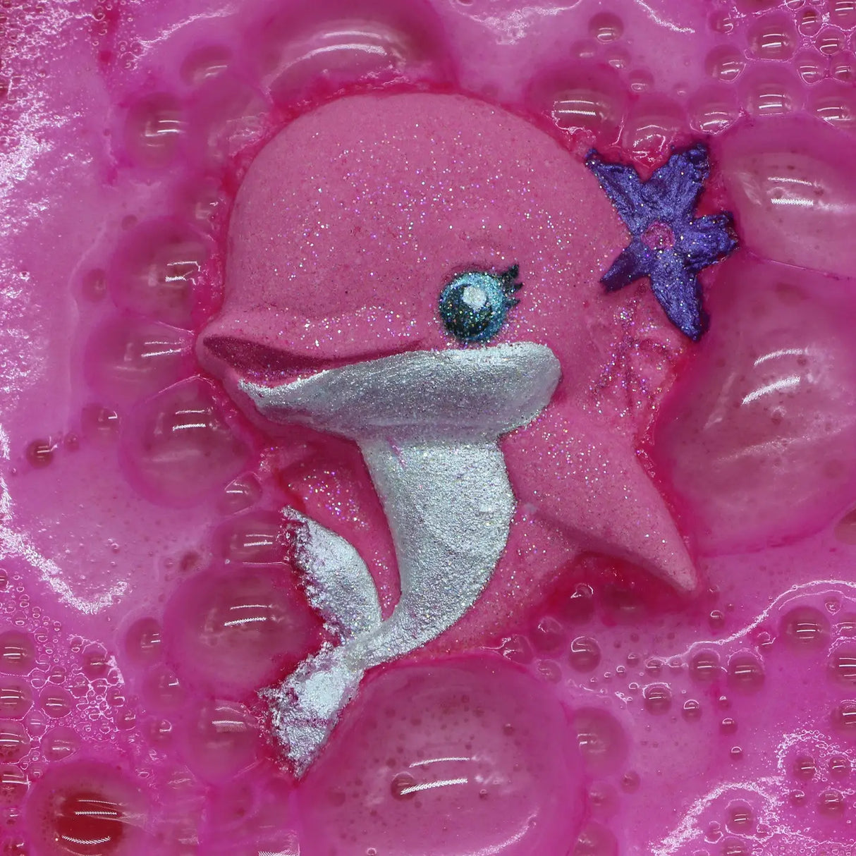 Badekugel handgemacht Delfin pink