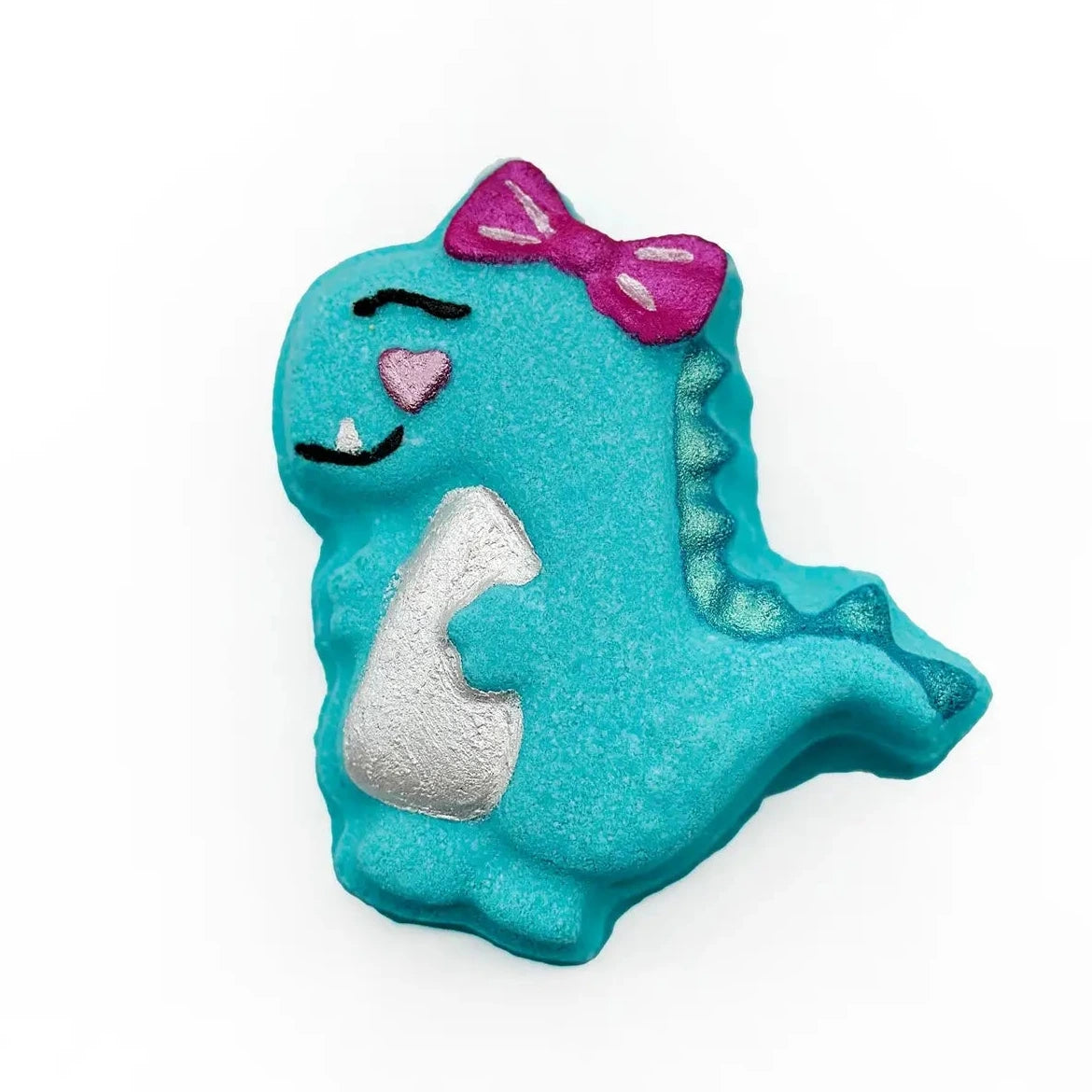 Badekugel Mini handgemacht Dino mit Schleife