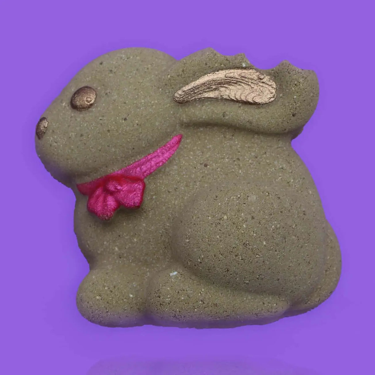 Badekugel handgemacht Hase Grau